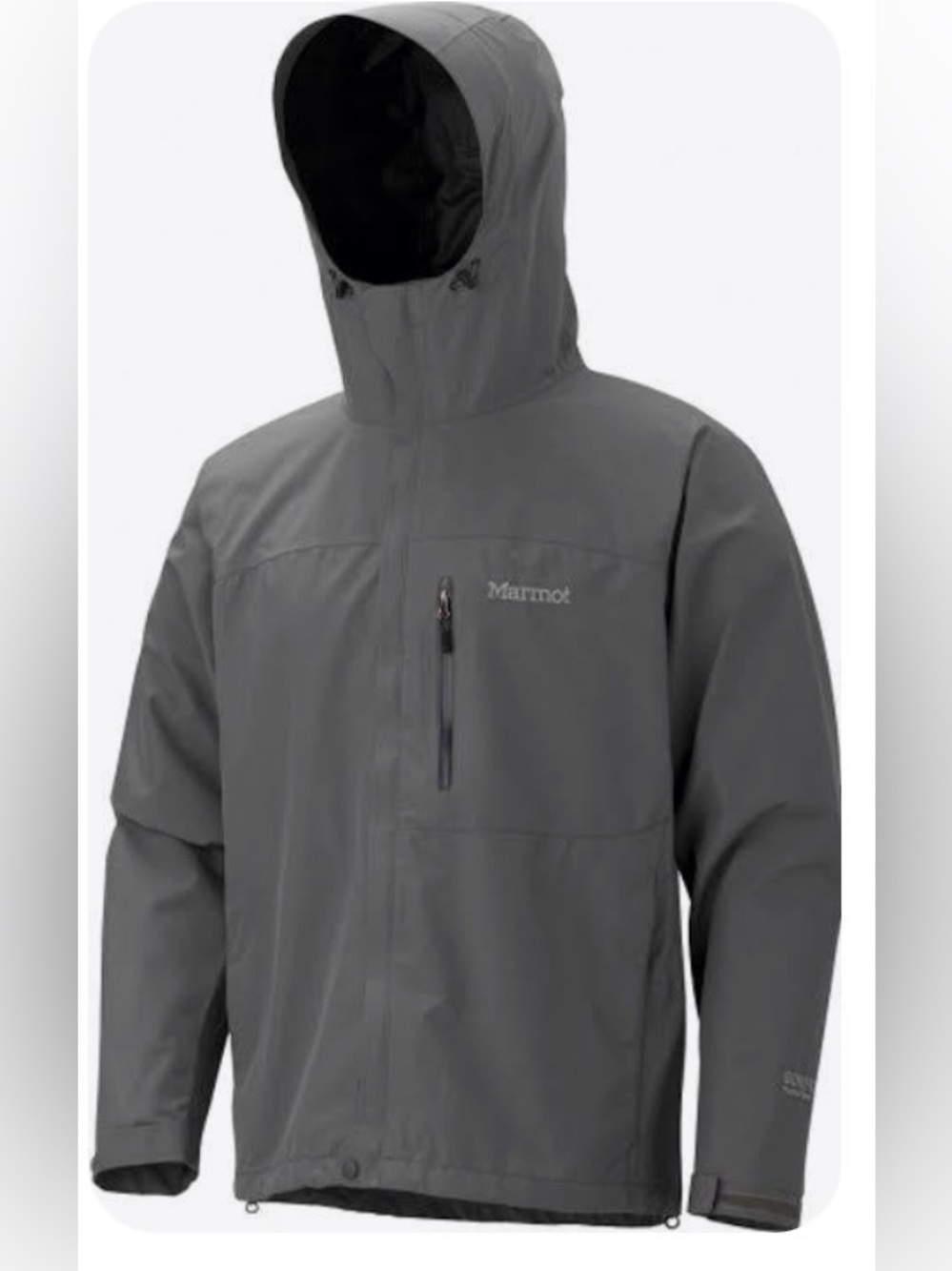 Marmot Men's Minimalist GORE-TEX Jacket in Steel Onyx M Rain Gear Zip-Pit Hiking